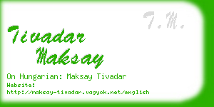 tivadar maksay business card